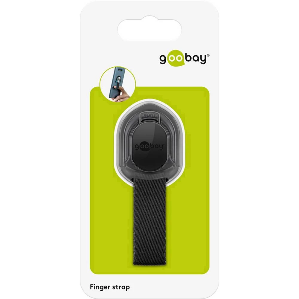 Goobay Finger Strap (schwarz/schwarz) Stalak za mobitel Crna slika