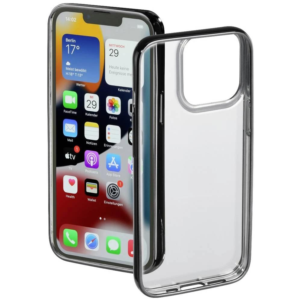 Hama Clear&Chrome stražnji poklopac za mobilni telefon Apple iPhone 13 Pro crna (prozirna) slika