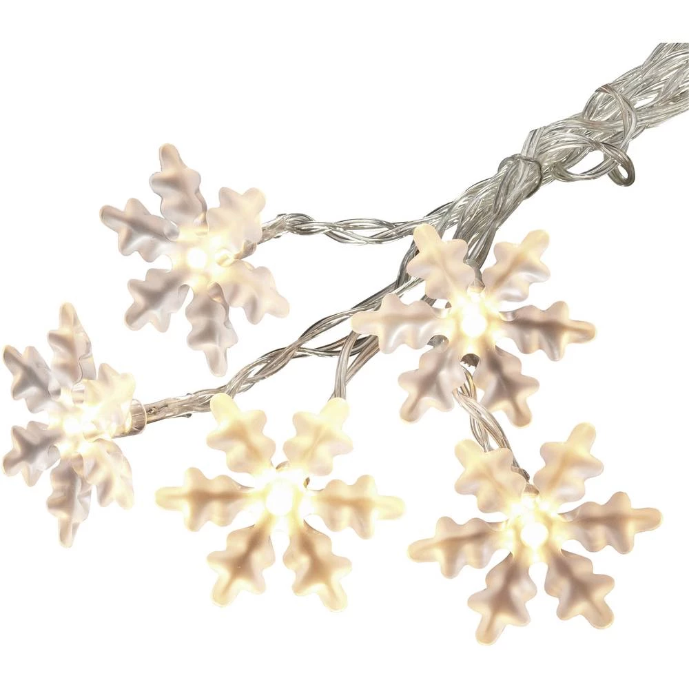 Hellum 566109 Svjetlosni lanac s motivom Pahuljice Unutra baterijski pogon LED Toplo-bijela Osvjetljena duljina: 1.35 m slika