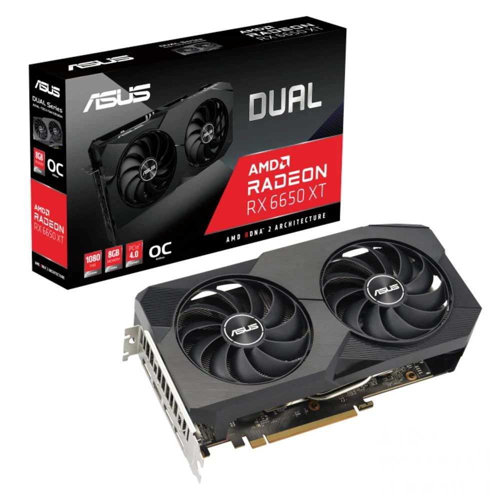 Asus grafička kartica AMD Radeon RX 6650 XT Dual Overclocked 8 GB GDDR6-RAM PCIe  HDMI™, DisplayPort slika