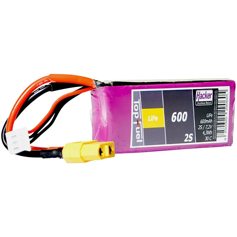 LiFe akumulatorski paket za modele 6.6 V 600 mAh Broj ćelija: 2 30 C Hacker Softcase XT60 slika