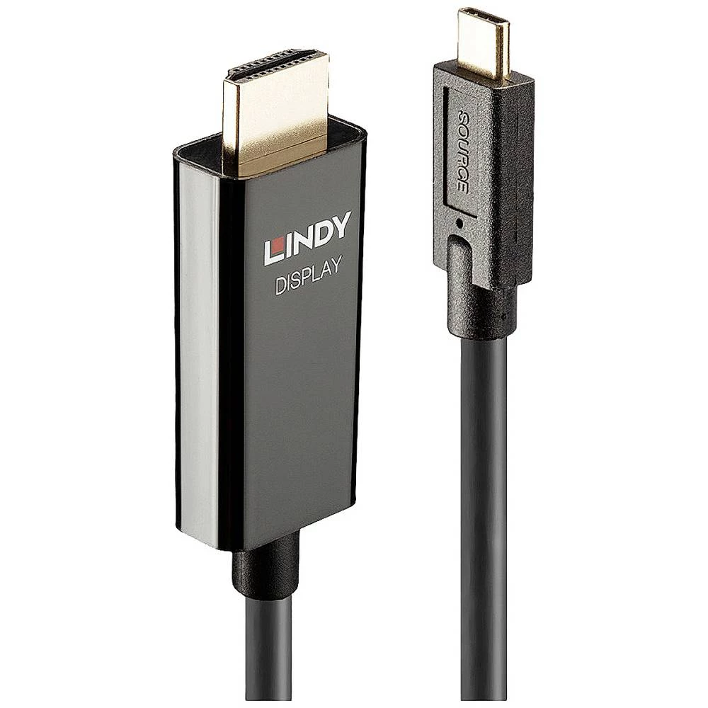 LINDY  priključni kabel USB-C™ utikač, HDMI-A utikač 7.5 m crna 43316  USB-C™ Display kabel slika