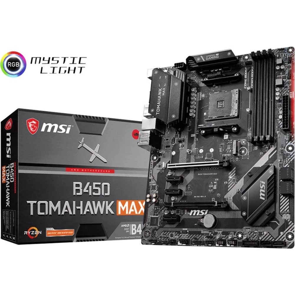 Matična ploča MSI Gaming B450 Tomahawk Max Baza AMD AM4 Faktor oblika ATX Set čipova matične ploče AMD&reg; B450 slika
