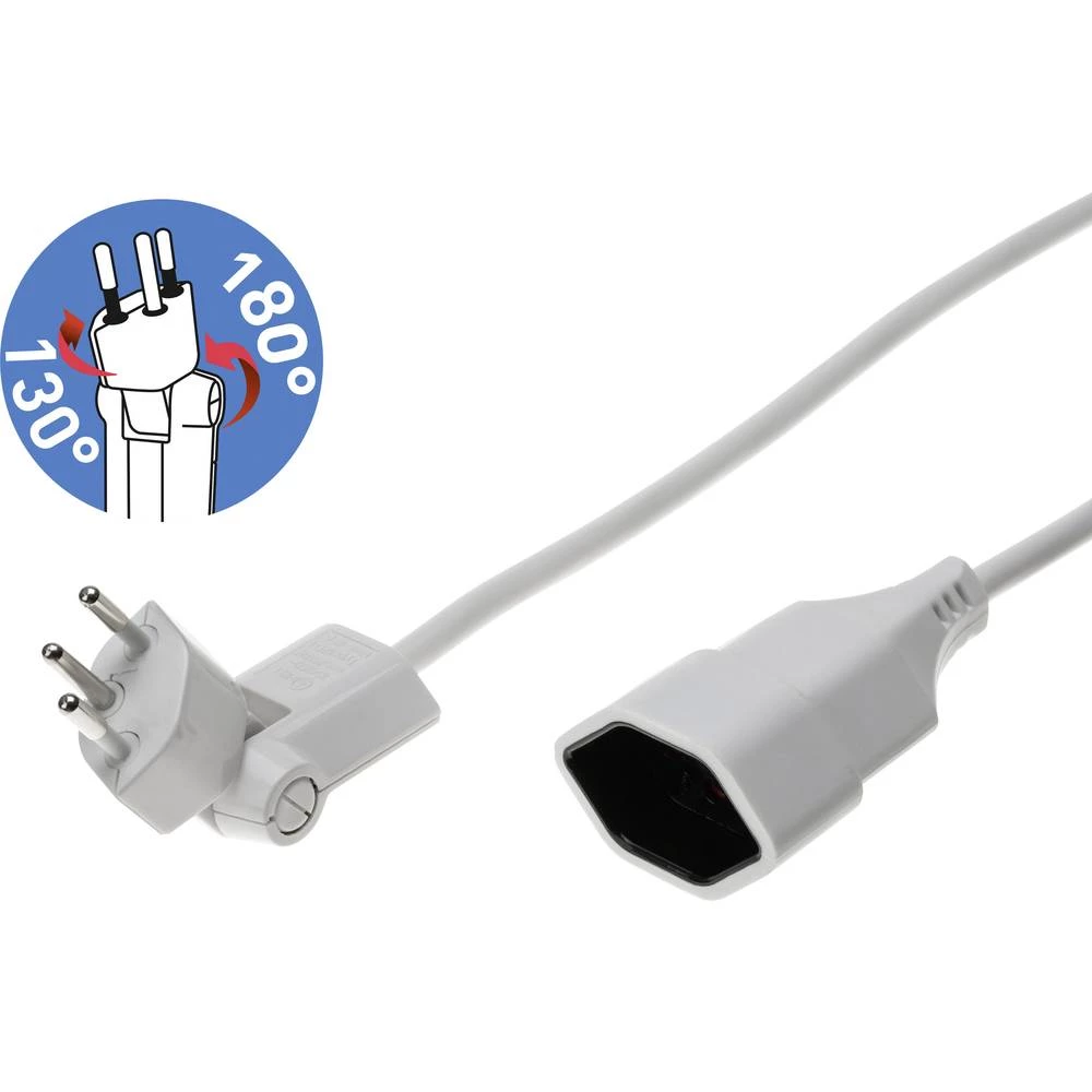 Max Hauri 129041 struja produžetak bijela 3.00 m H05VV-F 3G 1,0 mm² slika