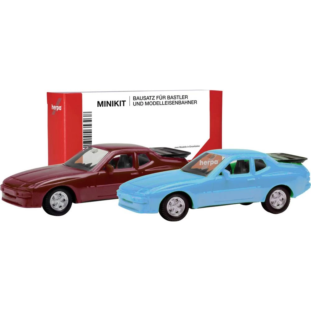 Herpa 012768-004 h0 model automobila Porsche 944, crvena i plava slika