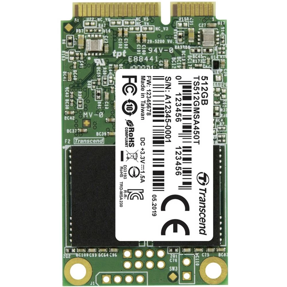 Transcend MSA450T 512 GB unutarnji mSATA SSD SATA 6 Gb/s maloprodaja TS512GMSA450T slika