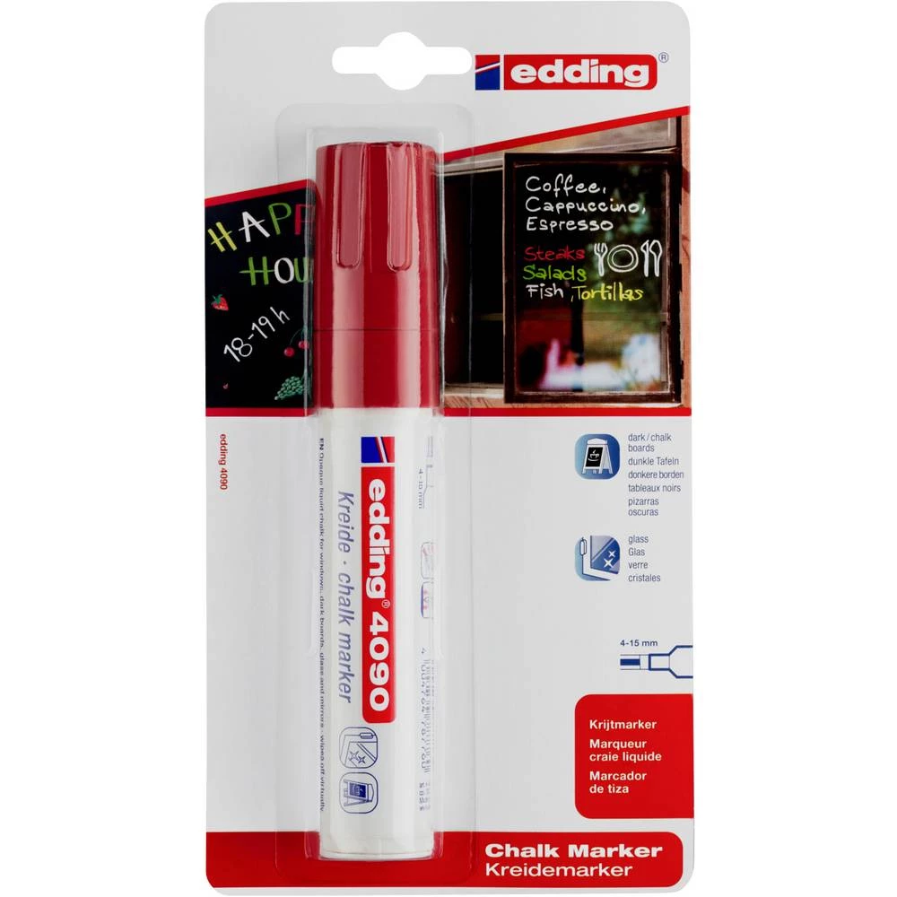 Edding 4090 4-4090-1-1002 marker kreda crvena 4 mm, 15 mm slika