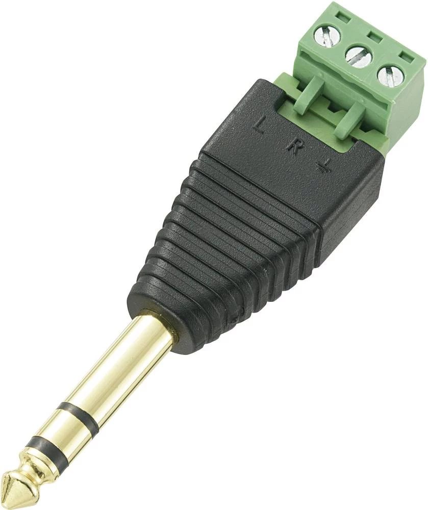 Jack utični konektor 6.35 mm Ravni muški konektor Broj polova: 3 Stereo Crna TRU COMPONENTS LT-PJ-6.35 1 ST slika