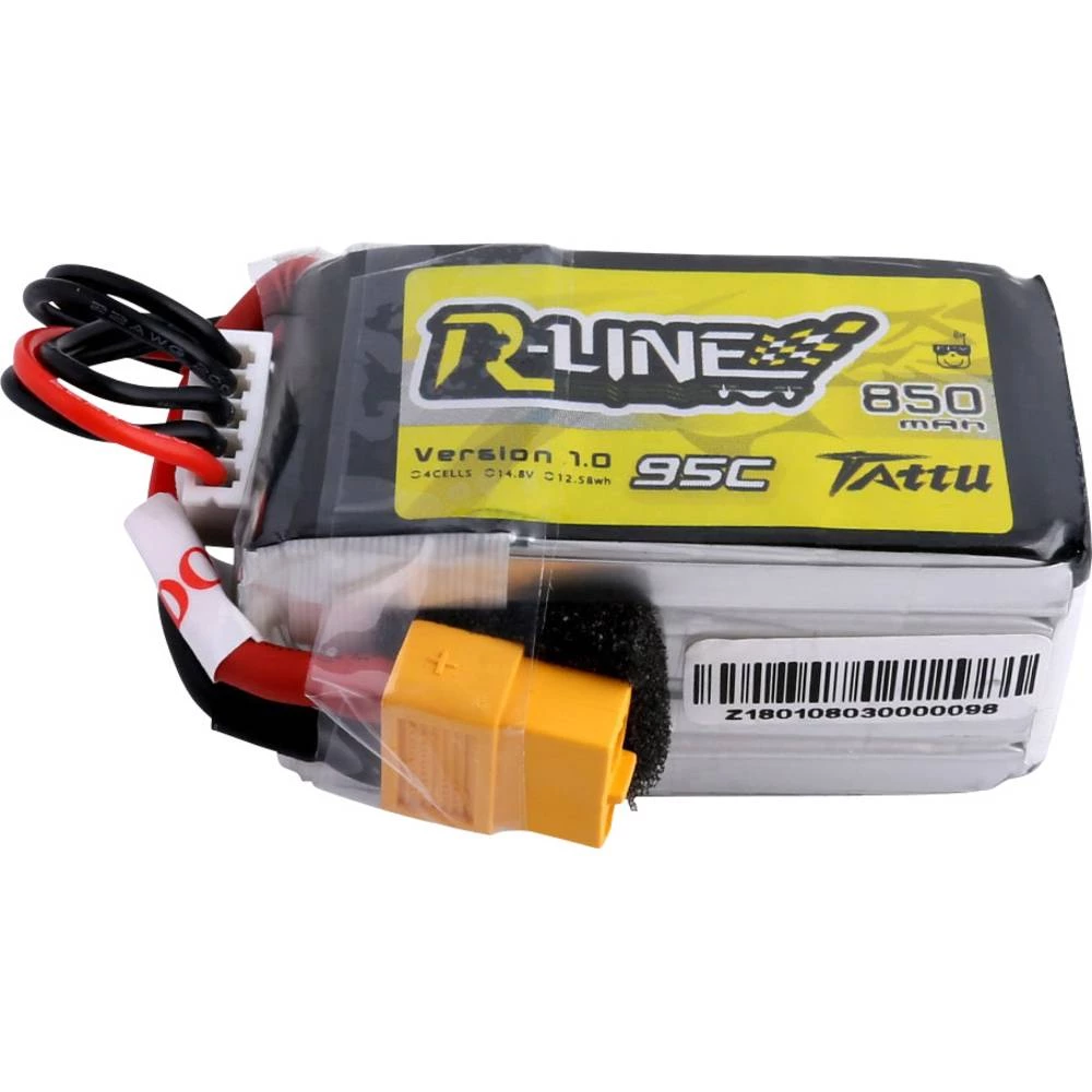 LiPo akumulatorski paket za modele 14.8 V 850 mAh Broj ćelija: 4 95 C Tattu Softcase XT60 slika