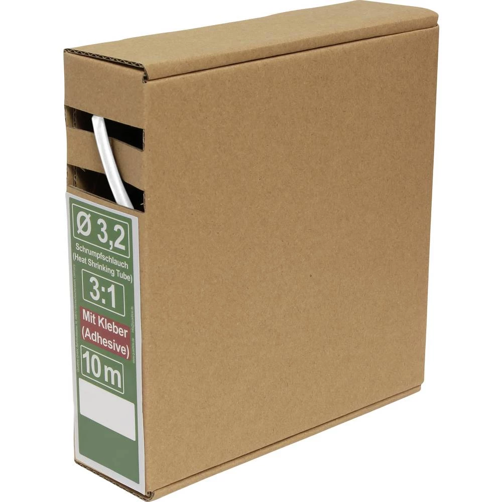 Quadrios 25CA486 skupljajuća cijev s ljepilomi bijela 3.2 mm 1.1 mm Stopa skupljanja:3:1 10 m slika