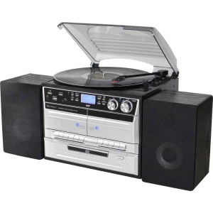 soundmaster MCD5550SW stereo uređaj aux, Bluetooth, cd, DAB+, kaseta, gramofon, radio snimač, sd, ukw, USB, funkcija snimanja, uklj. daljinski upravljač, uklj. kutija zvučnika, funkcija alarm slika