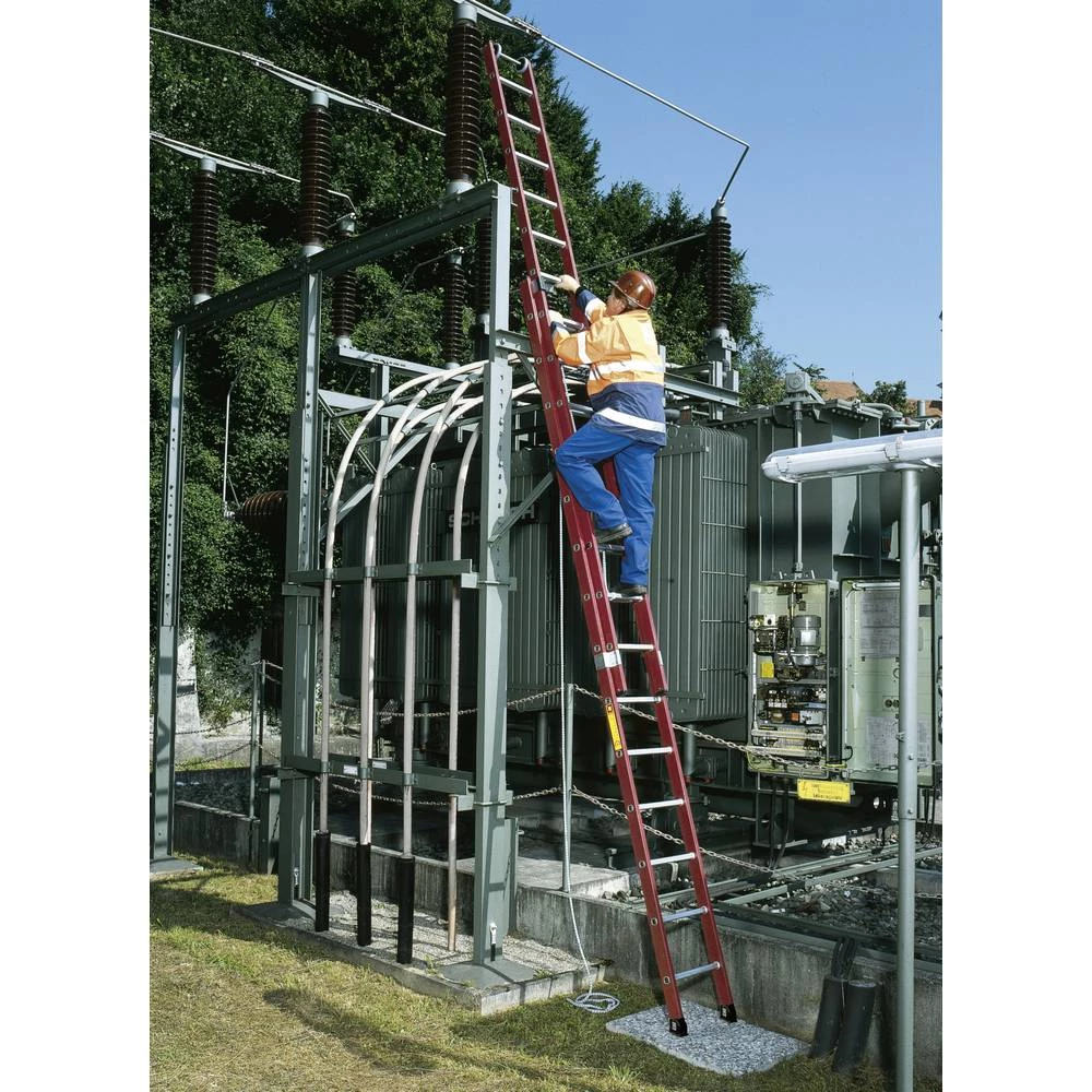 Günzburger Steigtechnik 35218 plastika klizna ljestva Radna visina (maks.): 10.3 m crvena, srebrna 44.5 kg slika