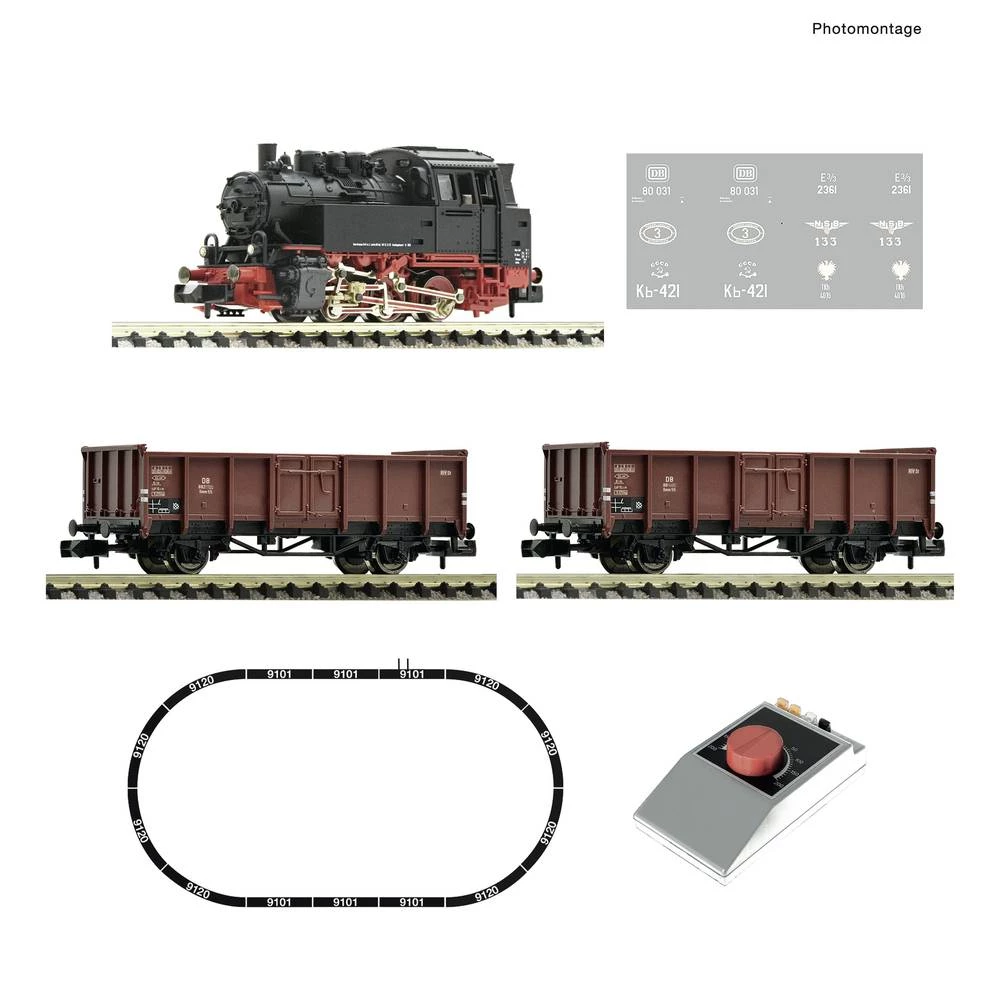 Fleischmann 5160002 N Analogni startni set parne lokomotive BR 80 s teretnim vlakom slika