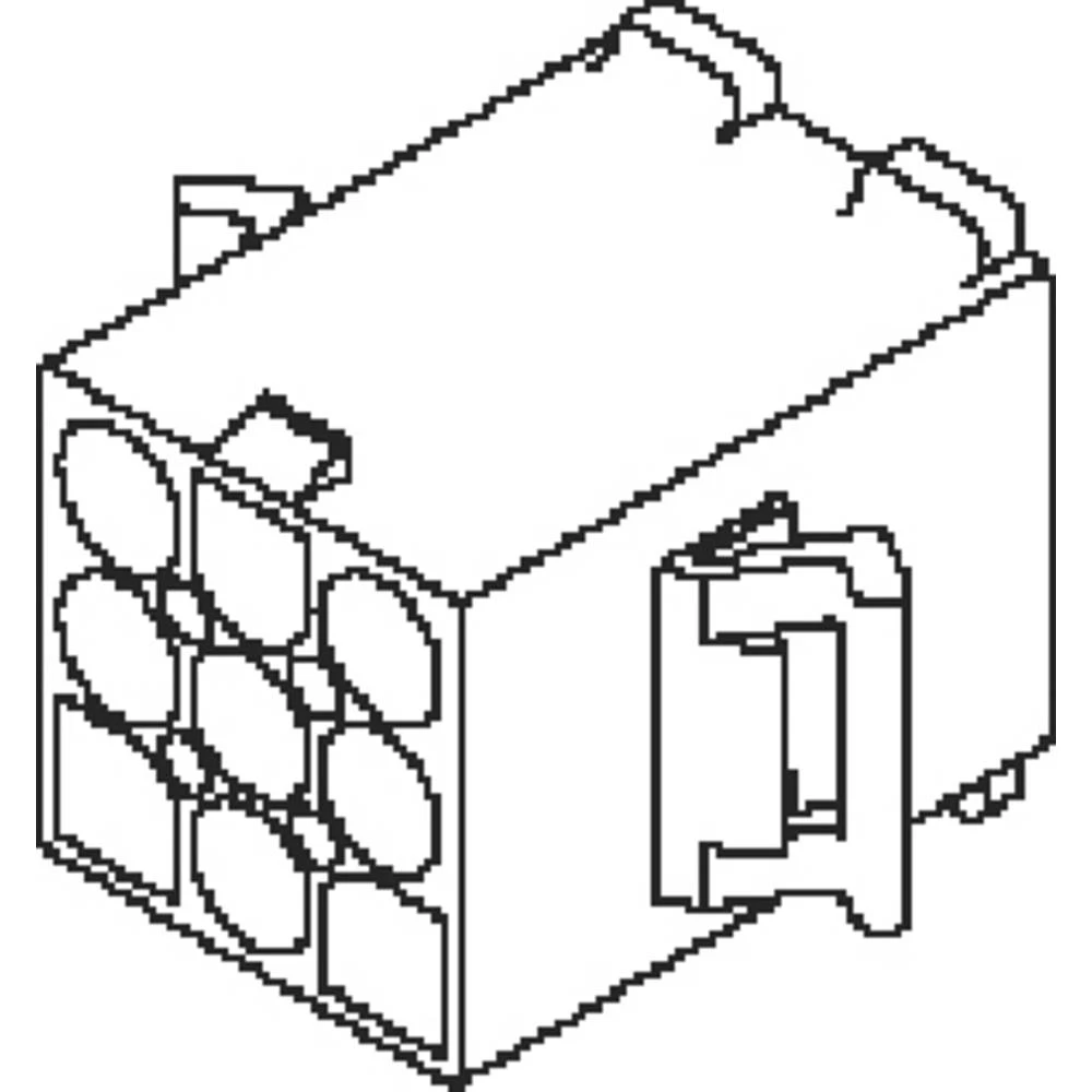 Molex 19092068 2.36mm Diameter Standard .093" Pin and Socket Plug Housing with Positive Latch, UL 94V-2, with Panel Moun slika