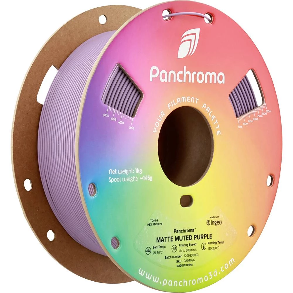 Polymaker CA04026 Panchroma™ Matte 3D pisač filament PLA mat, manji sadržaj plastike 1.75 mm 1000 g Muted Purple, ljubič slika