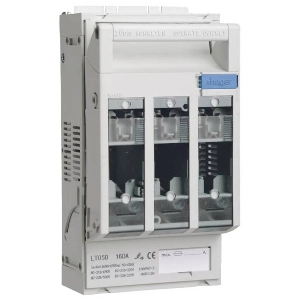 Hager LT050 sigurnosna teretna rastavna sklopka Veličina osigurača = 00 160 A 1 St. slika
