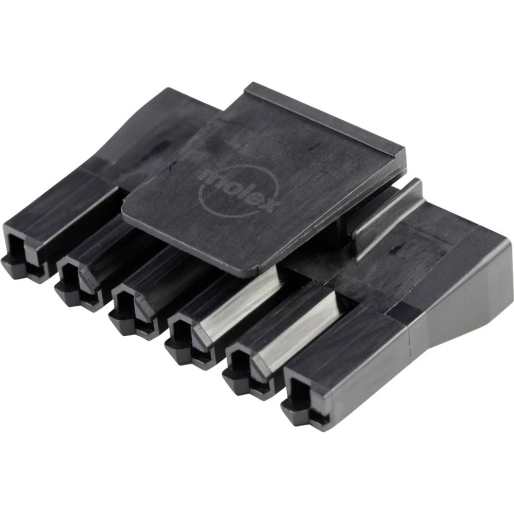 Molex 444412006 7.50mm Pitch Sabre Receptacle Crimp Housing, UL 94V-0, 6 Circuits, Black slika