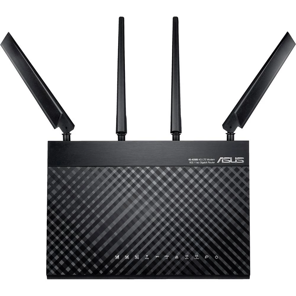 Asus 4G-AC68U AC1900 WLAN ruter s modemom Integrirani modem: LTE, UMTS 2.4 GHz, 5 GHz slika