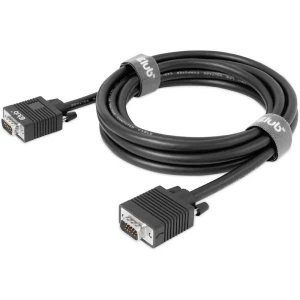 club3D VGA priključni kabel VGA 15-polni utikač, VGA 15-polni utikač 3 m crna CAC-1703 mogućnost vijčanog spajanja, pozlaćeni kontakti VGA kabel slika