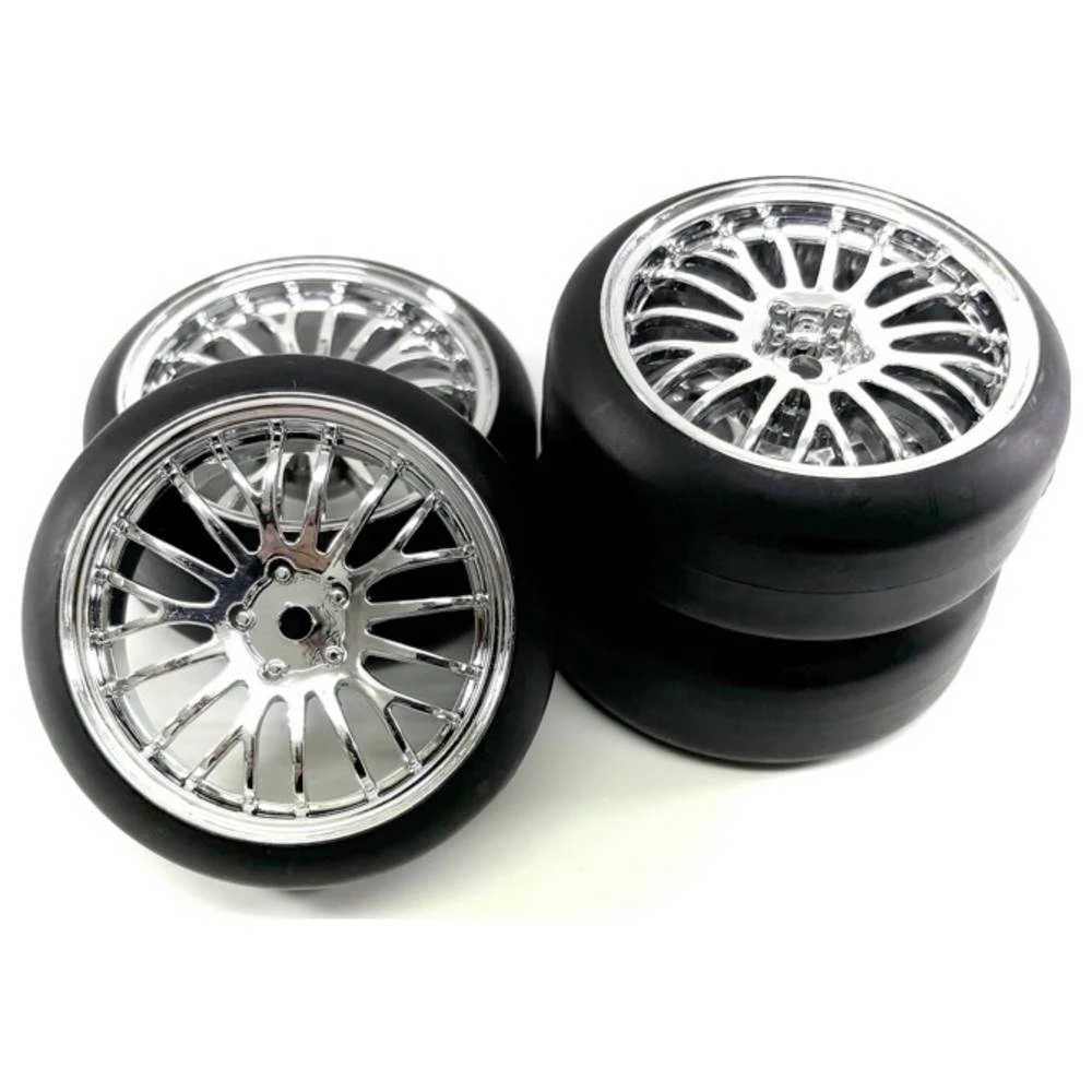 Absima 1:10 cestovni model kompletni kotači Drift krom boja 4 kom. slika