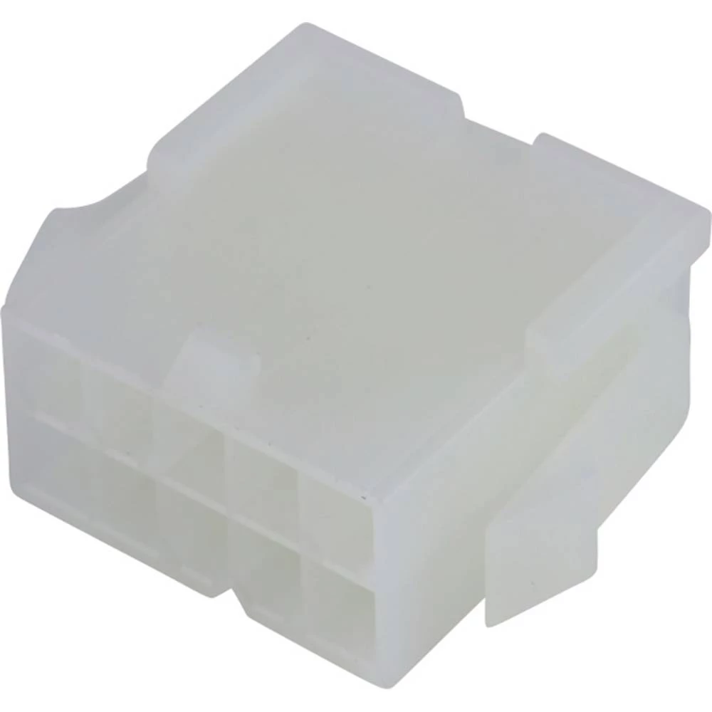 Molex 39012101 Mini-Fit Jr. Plug Housing, Dual Row, 10 Circuits, UL 94V-2, with Panel Mounting Ears, Natural slika