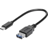 USB 3.0 adapter [1x USB-C utikač - 1x USB 3.0 utičnica A] 0.15 m crni, s OTG-funkcijom, pozlaćeni kontakti Renkforce