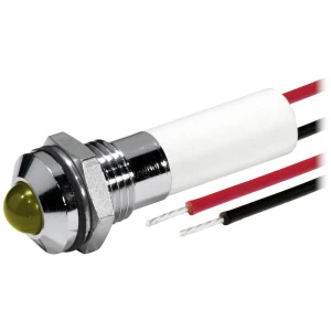 LED signalna lampica za ugradnju promjera 8mm - vanjski reflektor - sa 600mm spojnim žicama - 12VDC žuta CML 19040252/6 LED smjerni žuta 12 V/DC slika