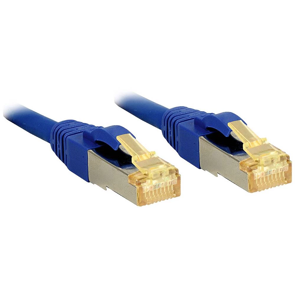 LINDY 47279 RJ45 mrežni kabel, Patch kabel cat 6a (sirovi kabel cat 7) S/FTP 2 m plava boja  1 St. slika