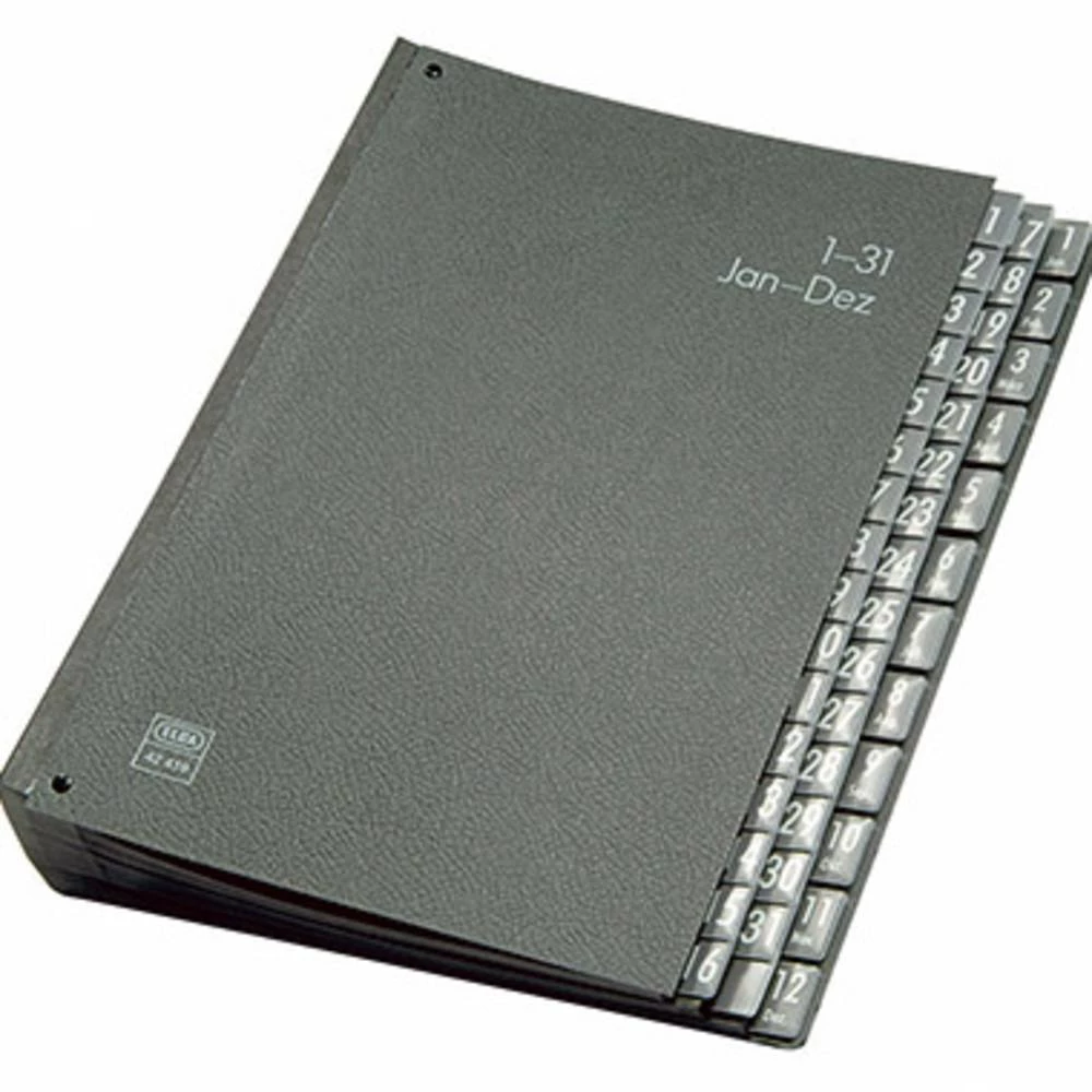 Elba Uredski materijal 400001966 Karton Crna DIN A4 Broj pretinaca: 44 1-31, 1-12, Siječanj-prosinac slika