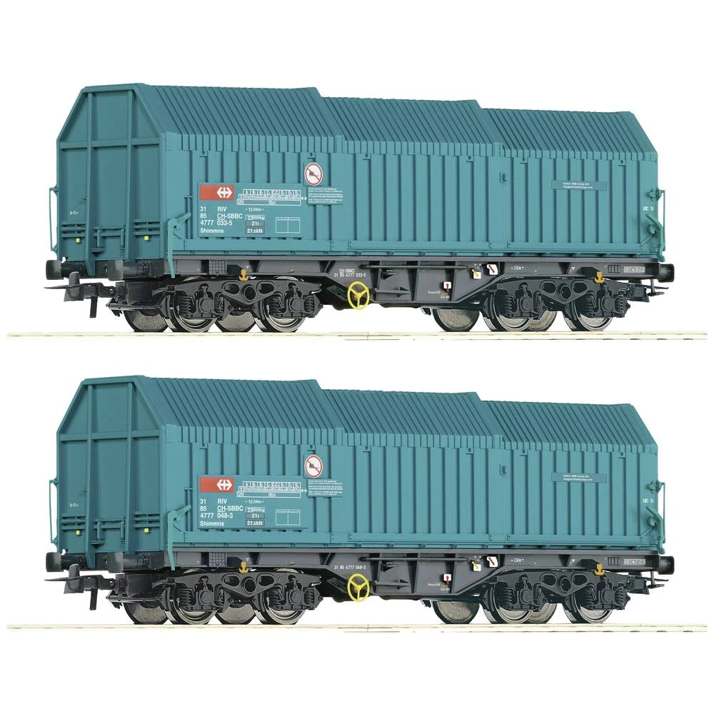 Roco 77048 SBB H0 set od 2 teleskopske prikolice s haubom slika