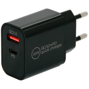 IWH USB punjač 30 W utičnica, unutrašnje područje Broj izlaza: 2 x USB 3.0, USB-C® utičnica (power delivery) slika