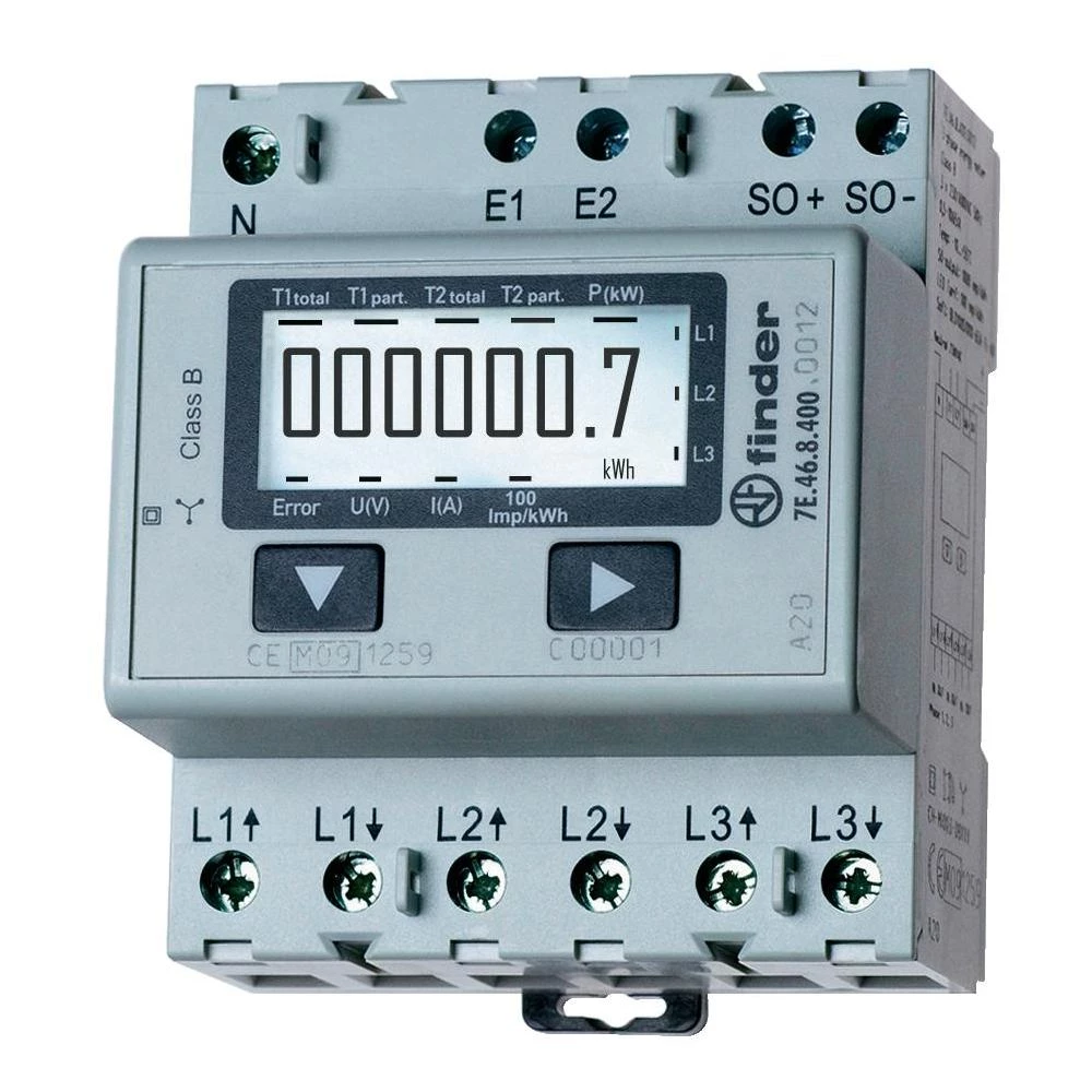 Elektronski 3-fazni mjerač energije Finder, 65 A, MID, 3 x 230 V/AC slika