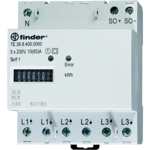 Finder Trofazni mjerač električne struje, 3 x 65 A, jednotarifni, MID 3 x 230 slika