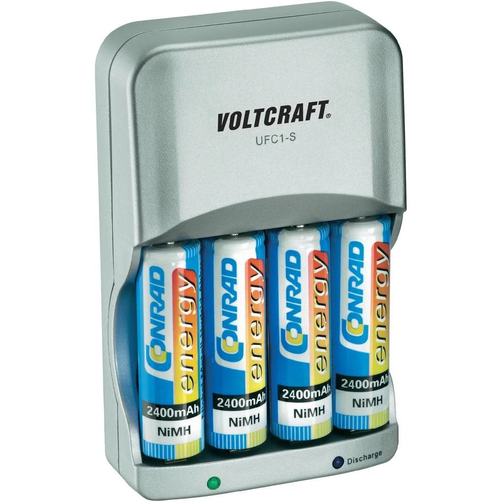 Utični punjač s mikroprocesorom UFC-1S, uključuje 4 NiMH mignon aku baterija od slika