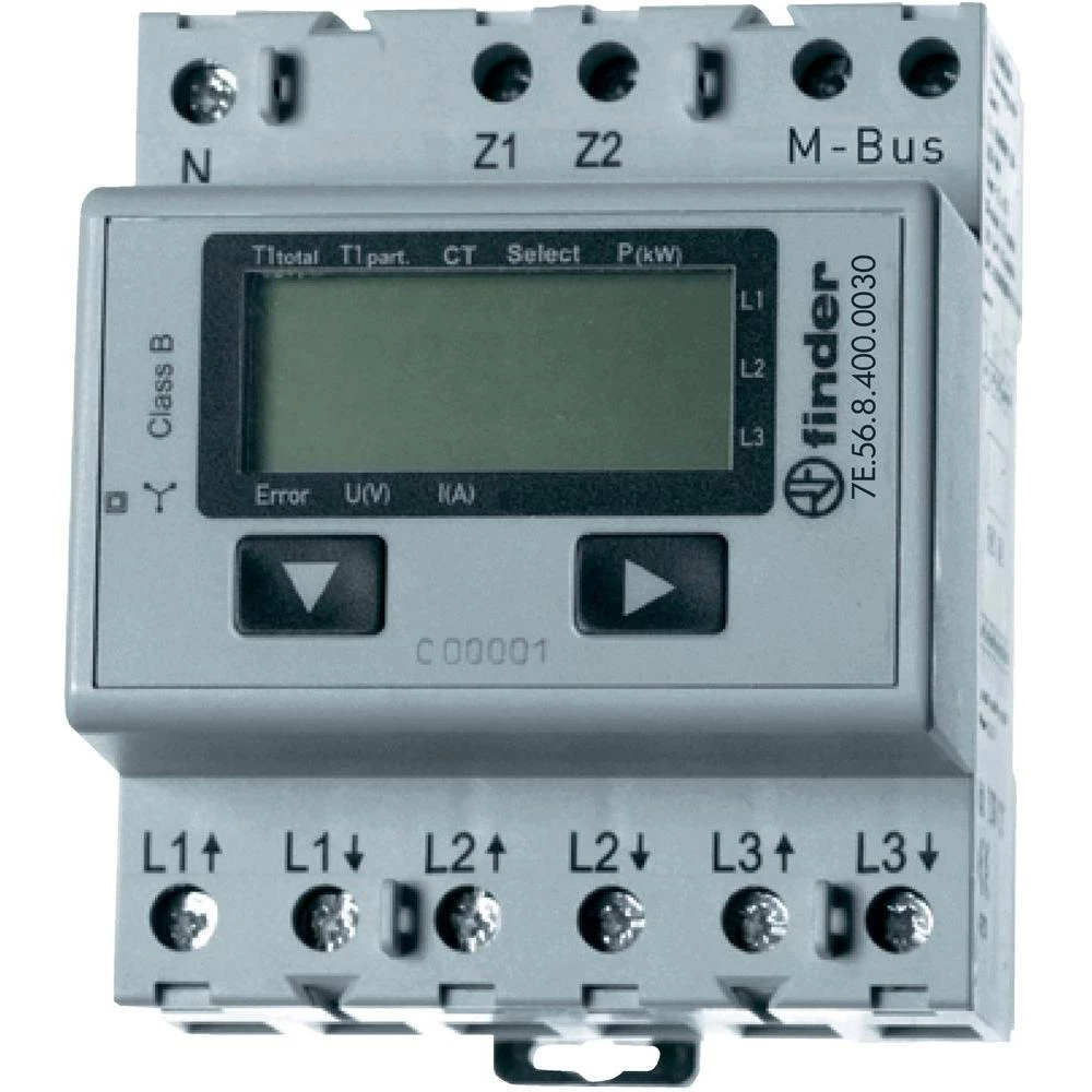 3-fazni mjerač energije Finder, priključak na pretvarač do 1.500 A, MID, za prof slika