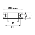 HellermannTyton Uvodnica HV1301 crna (V x V2) mm 7 x 1