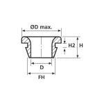 HellermannTyton Uvodnica HV1502 crna (V x V2) mm 8.0 x 1.5