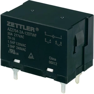 Snažan relej Zettler Electronics AZ2704-2A-12DTWF, 12 V/DC,2 x radni k., maks. 3 slika