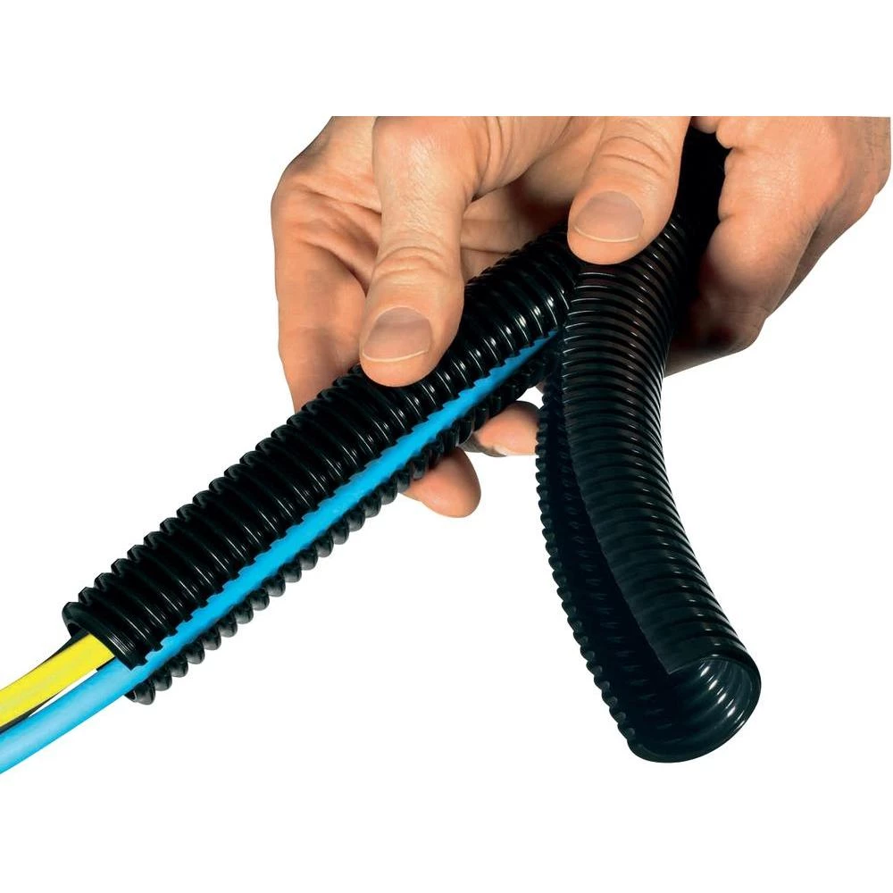 Zaštitna cijev HelaGuard PA6,dvojno zarezana, unutarnji O:27 mm, crna, HG-DC34 slika