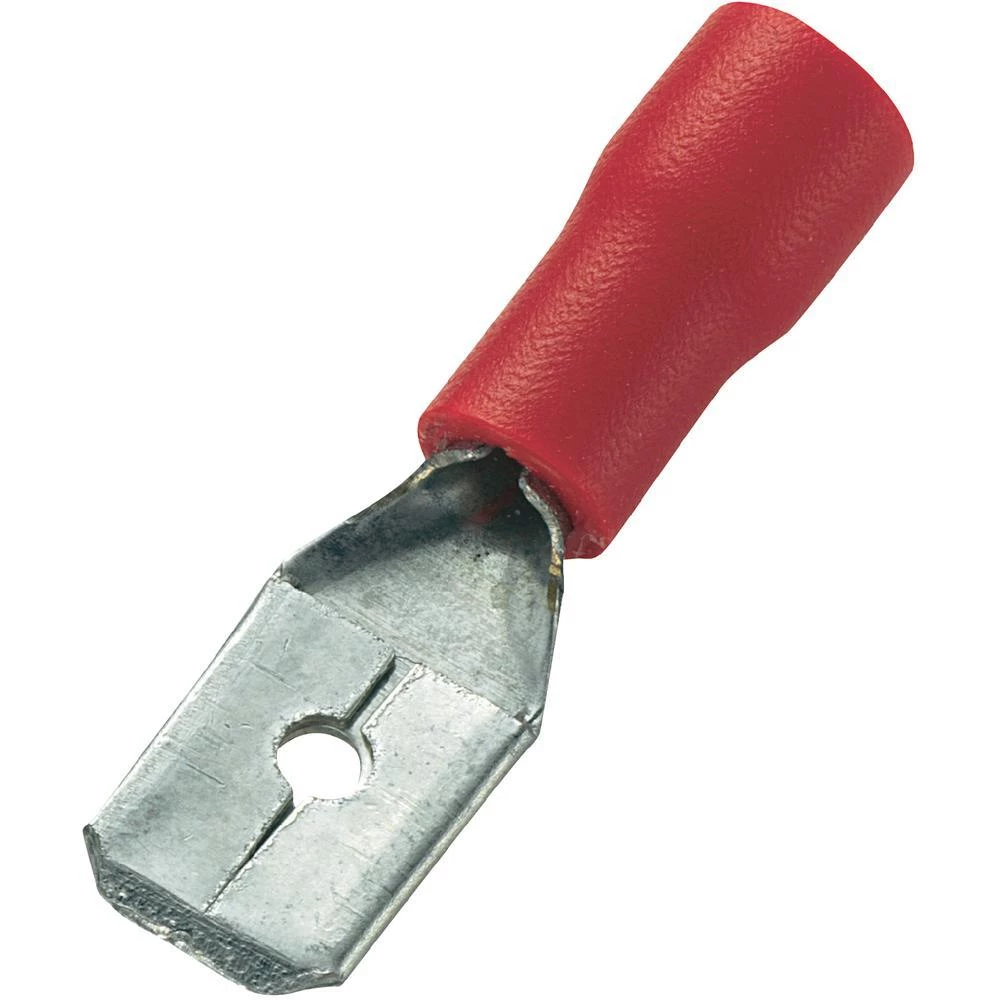 Plosnati utikači, 6,4 x 0,8 mm,presjek: 0.5 - 1.5 mm, crveni,Conrad slika