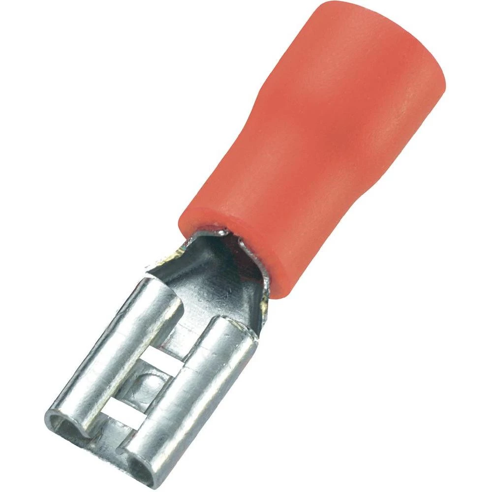 Plosnate utične čahure 2,8 x 0,8 mm, presjek: 0.5 - 1.5 mm, crveni, Conrad slika