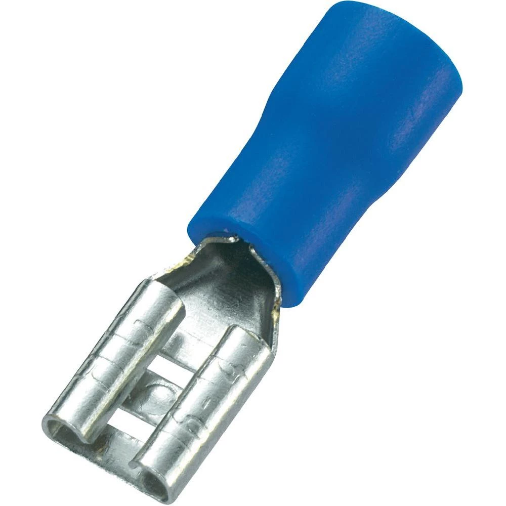 Plosnate utične čahure 4,8 x 0,8 mm, presjek: 1.5 - 2.5 mm, plavi, Conrad slika