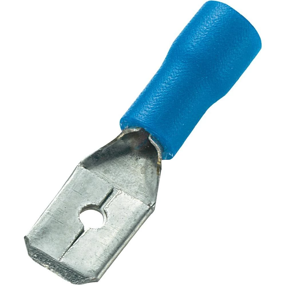 Plosnati utikač 6.4 x 0.8 mm, presjek: 1.5 - 2.5 mm, plavi, Conrad slika