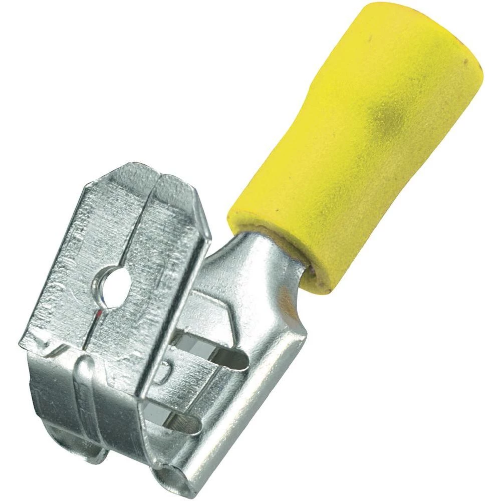 Plosnati utikači, razdjelni, 6,4 x 0,8 mm, presjek: 4 - 6 mm,žuti, Conrad slika