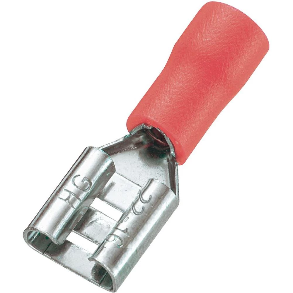 Plosnate utične čahure 6,4 x 0,5 mm, presjek: 0.5 - 1.5 mm, crveni, Conrad slika