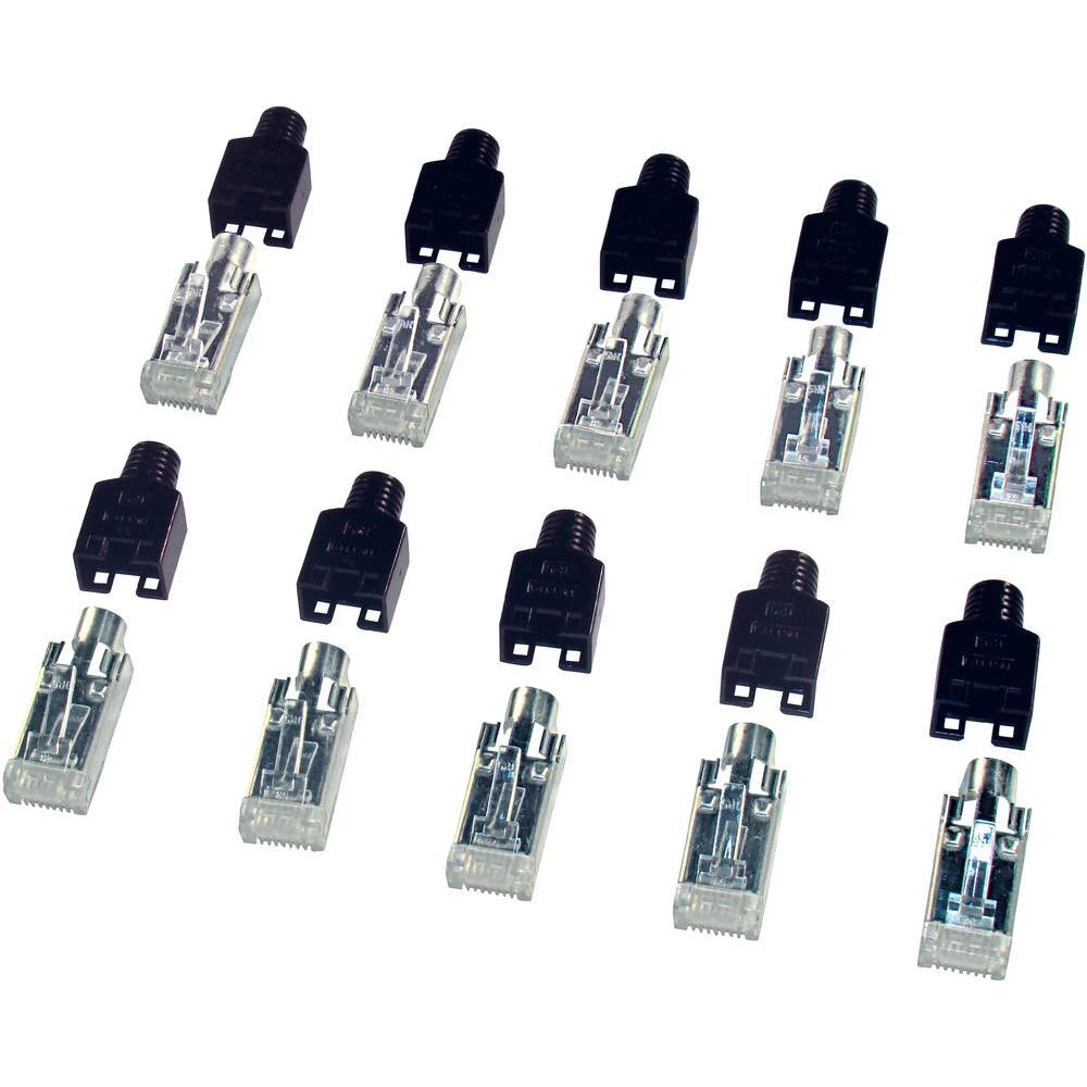 Mrežni utikač CAT 5 10 x pakovanje crni slika