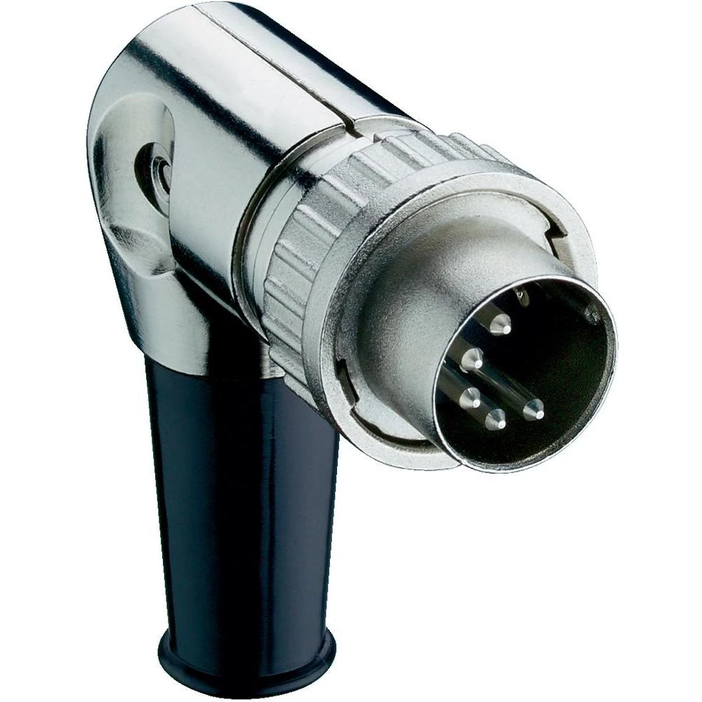 DIN-konektor s bajonetnim zatvaračem br. polova=3 utikač, kutni slika