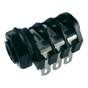 Ugradbeni banana konektor 6,35 mm, vanjski navoj, br. polova=3/stereo, CL1220A slika