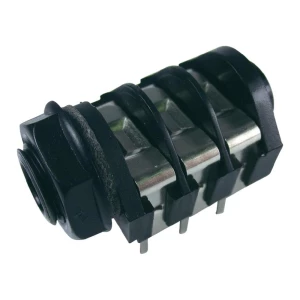 Ugradbeni banana konektor 6,35 mm, vanjski navoj, br. polova=3/stereo, CL1232A slika