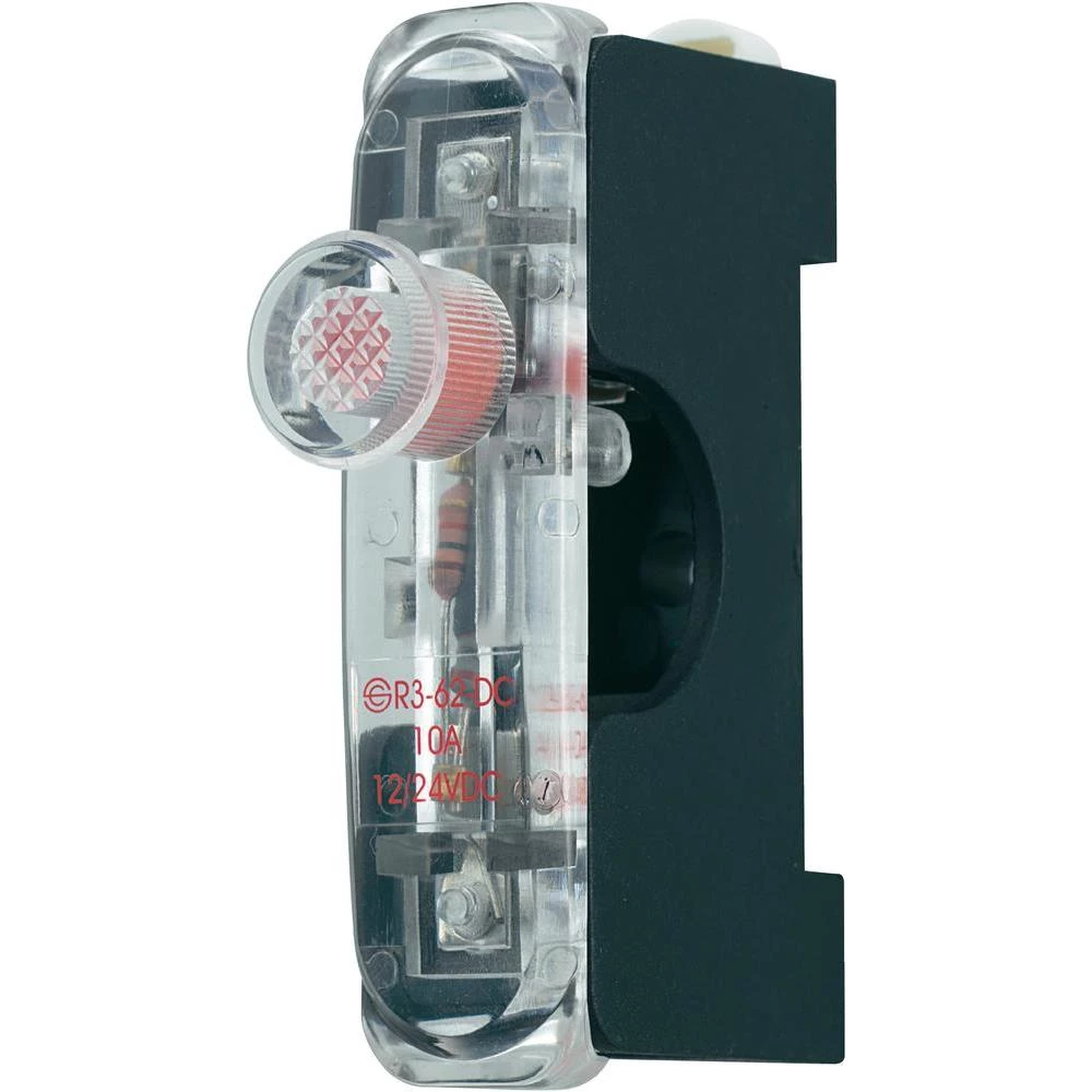 Držač osigurača 6,3 x 32 mm, montaža na vodila s LED slika